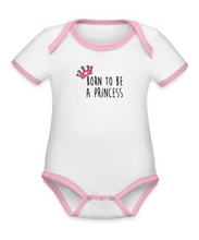Charger l'image dans la galerie, Body bébé biologique Born to Be a Princess blanc et rose — cadeau naissance fille Swiss Design