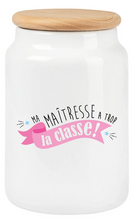Charger l'image dans la galerie, Boîte à Biscuits en Céramique (600 ml) – "Ma Maîtresse a trop la classe"
