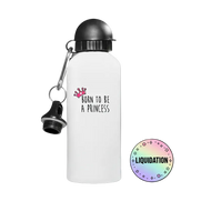 Gourde en aluminium rose pour enfant avec mousqueton et motif Princess.