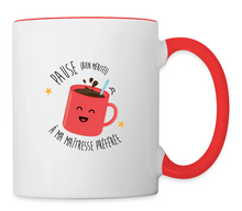 Charger l'image dans la galerie, Mug céramique bicolore rouge "Pause bien méritée à ma Maîtresse préférée" — cadeau original maîtresse école Suisse
