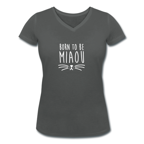 T-shirt Femme BIO 🍀 Col V MIAOU (divers coloris) - I'm Born To Be