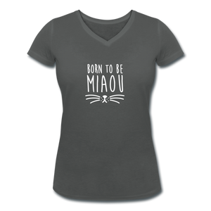 T-shirt Femme BIO 🍀 Col V MIAOU (divers coloris) - I'm Born To Be