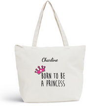 Charger l&#39;image dans la galerie, Sac de plage PRINCESS Pink Coton BIO 🍀 - I&#39;m Born To Be
