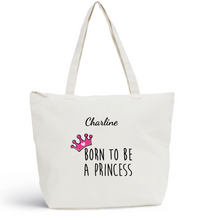 Laden Sie das Bild in den Galerie-Viewer, Sac de plage PRINCESS Pink Coton BIO 🍀 - I&#39;m Born To Be
