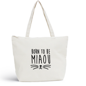 Sac de plage MIAOU Coton BIO 🍀 - I'm Born To Be