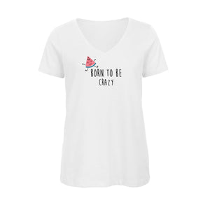 T-shirt Femme BIO 🍀 Col V CRAZY (divers modèles)