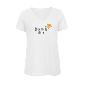 T-shirt Femme BIO 🍀 Col V CRAZY (divers modèles)
