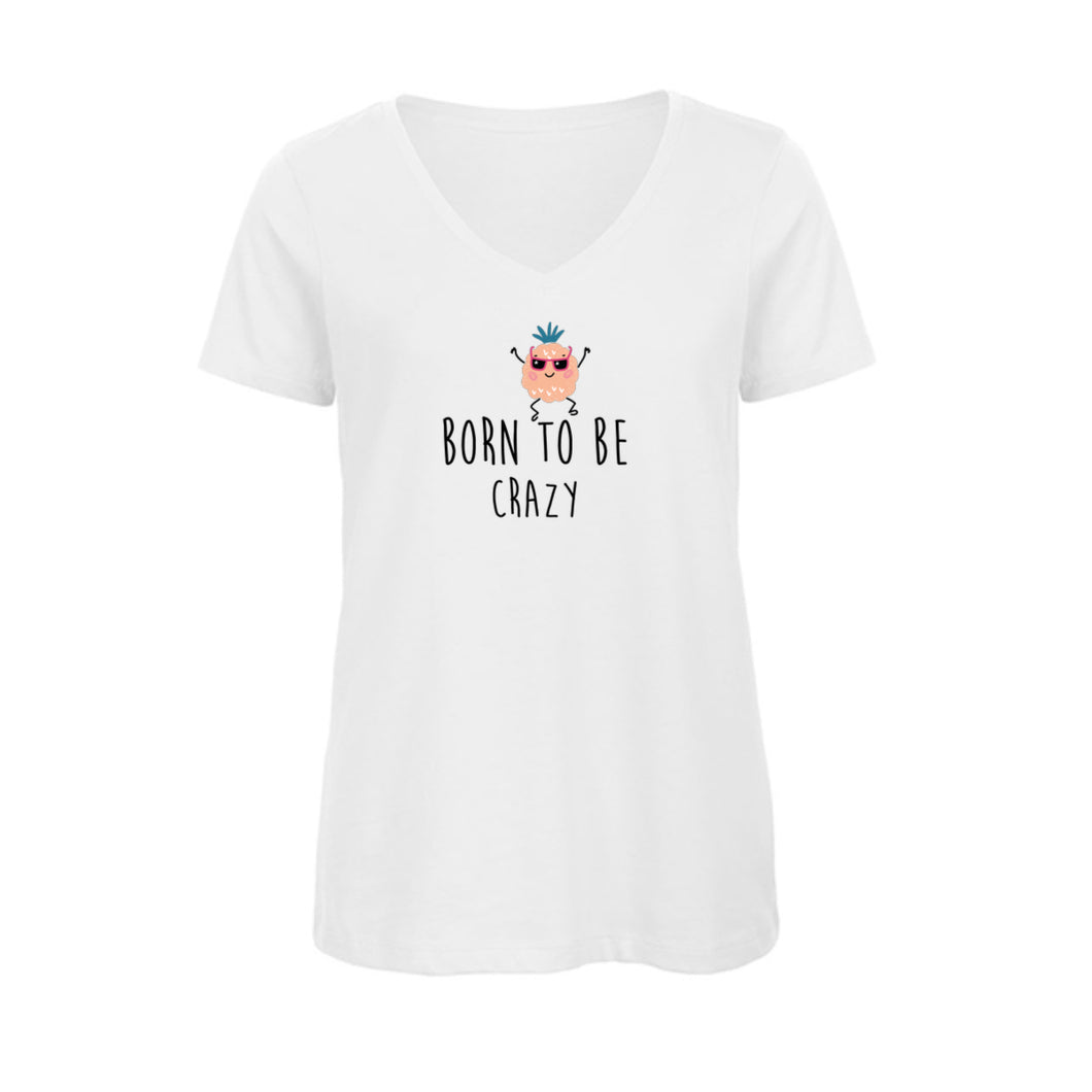 T-shirt Femme BIO 🍀 Col V CRAZY (divers modèles)
